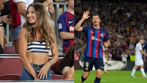 Anna Lewandowska po lewej (NurPhoto), Robert Lewandowski po prawej (PAP - Garcia)