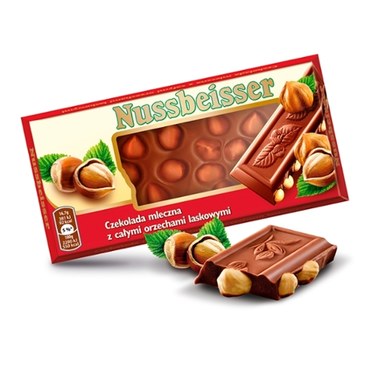 Nussbeisser Czekolada mleczna z całymi orzechami laskowymi 100 g - 1