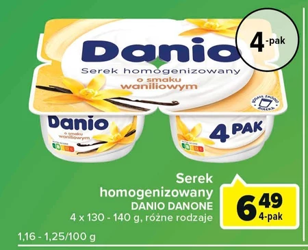 Danio Serek homogenizowany o smaku waniliowym 560 g (4 x 140 g)