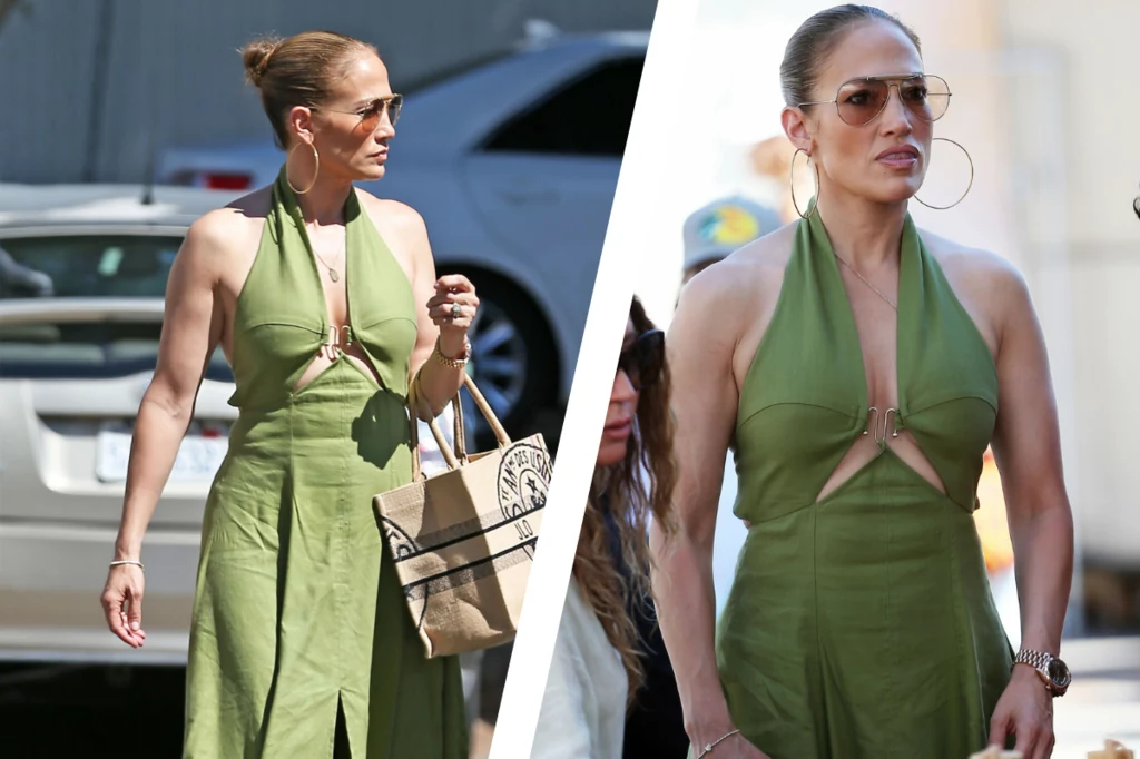 Jennifer Lopez cała w zieleni na zakupach