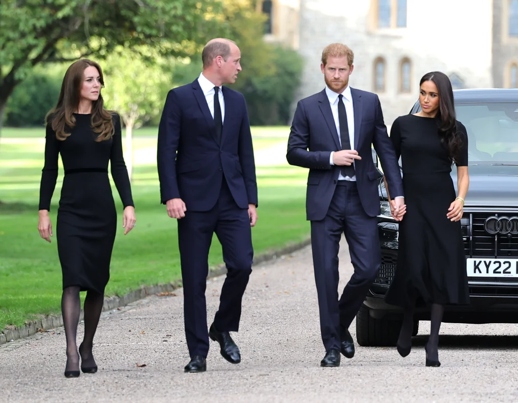 Księżna Kate, książę William i Harry z Meghan Księżna Kate, książę William i Harry z Meghan