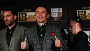 Giennadij Gołowkin, a z lewej Eddie Hearn