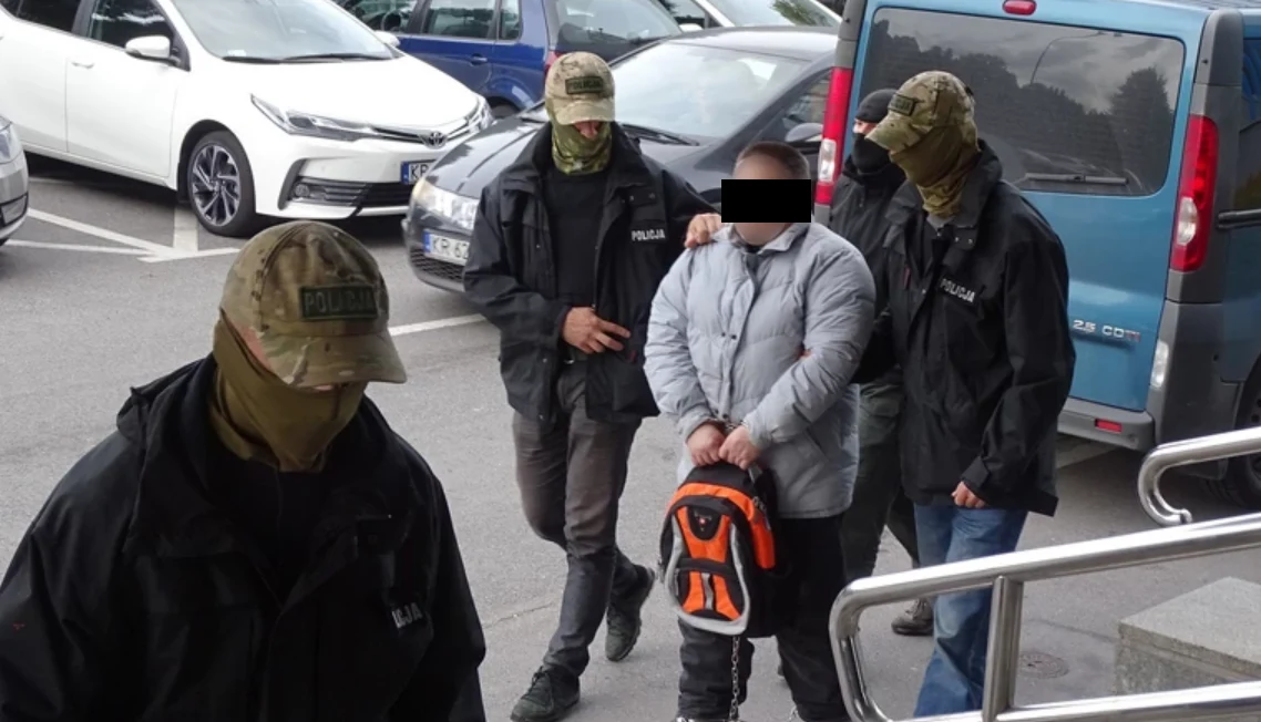 Robert J. tuż po zatrzymaniu