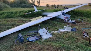 Rozbity szybowiec w Rokitnicy