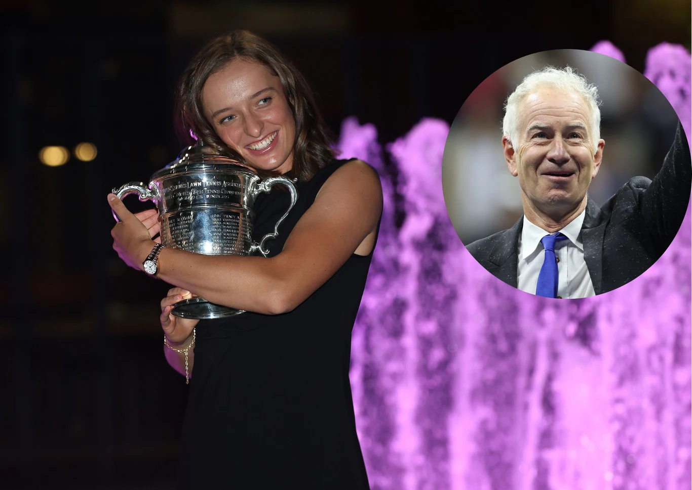 Iga Świątek i John McEnroe