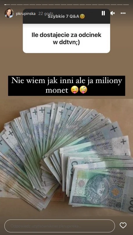 Krupińska o zarobkach w "DDTVN" Krupińska o zarobkach w "DDTVN"