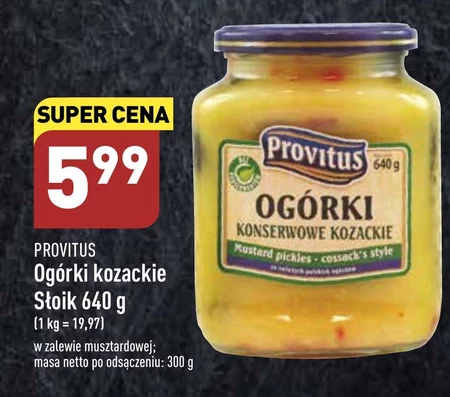 Provitus Ogórki konserwowe kozackie 640 g