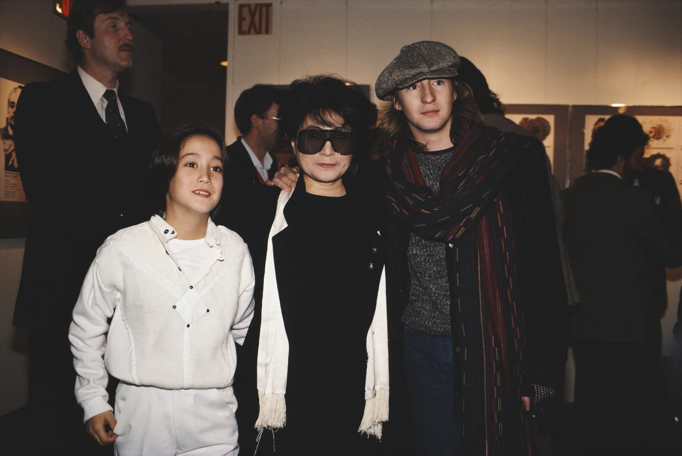 Sean Lennon (syn Johna i Yoko), Yoko Ono i Julian w 1988 roku. 