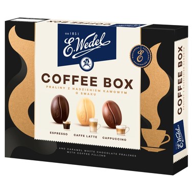 E. Wedel Coffee Box Pralinki z nadzieniem kawowym o smaku espresso cappuccino caffe latte 100 g - 0