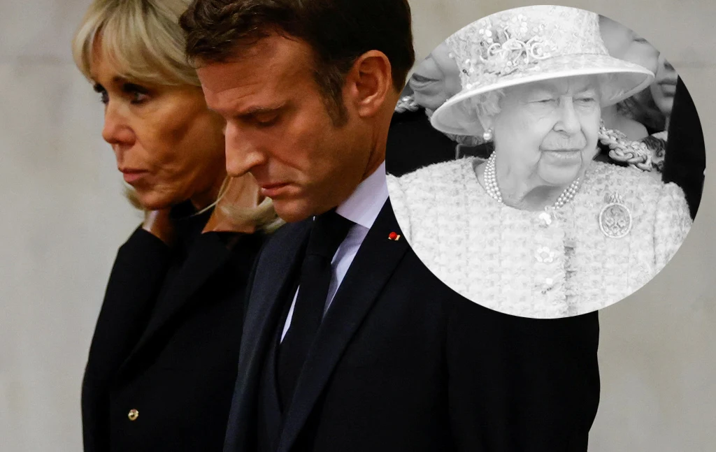 Macronowie zaliczyli wpadkę przed pogrzebem królowej?