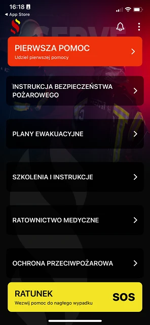 Menu aplikacji Menu aplikacji