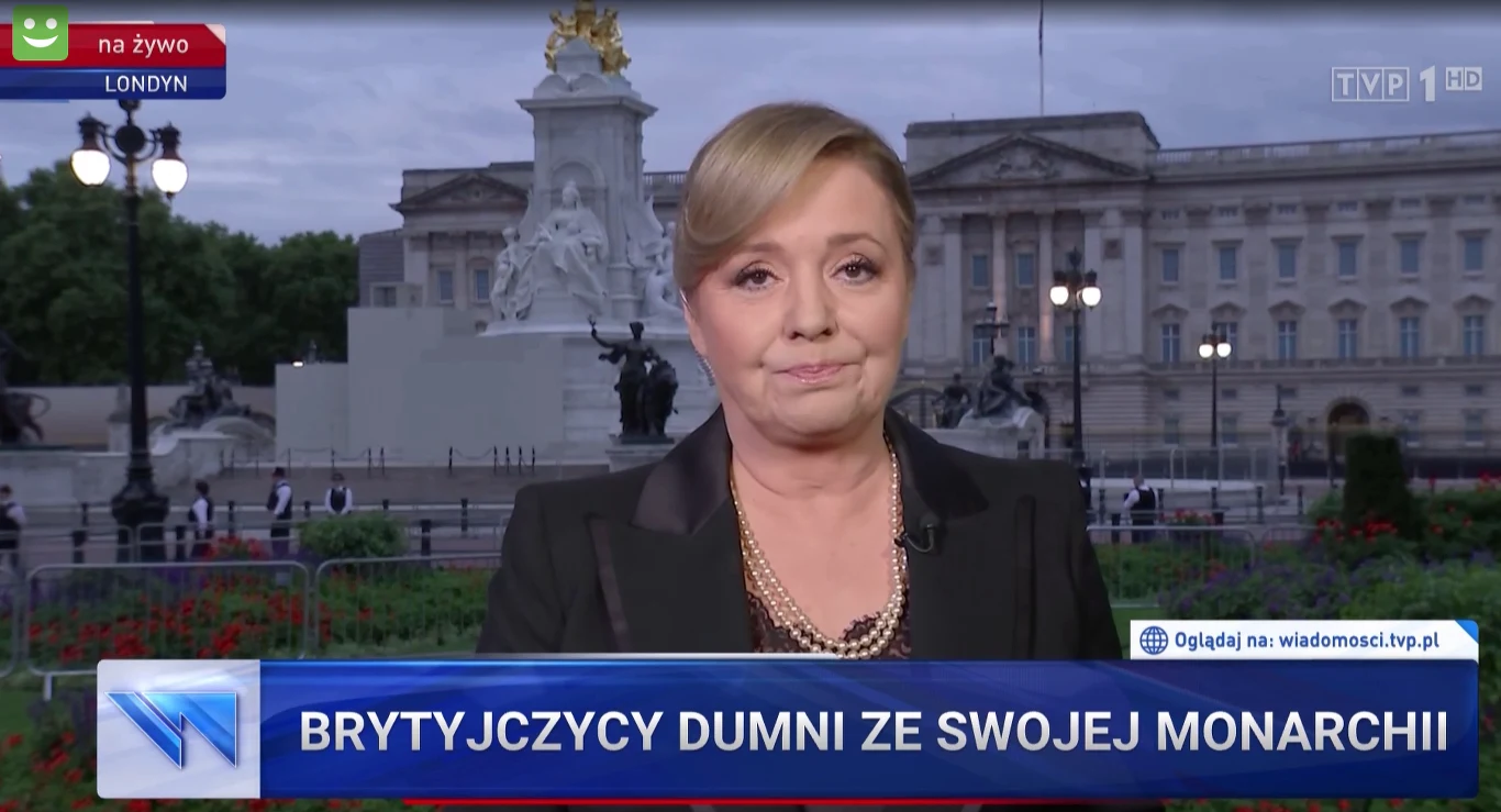 Danuta Holecka TVP transmisja sprzed Pałacu Buckingham