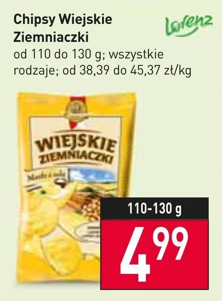 Wiejskie Ziemniaczki Chipsy ziemniaczane masło z solą 130 g