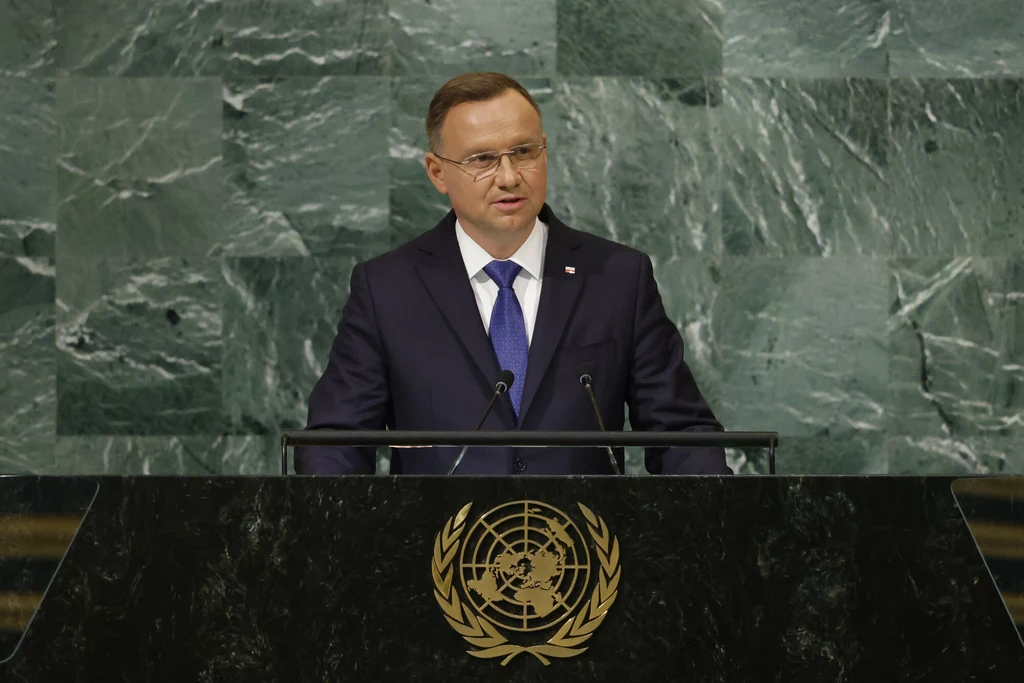Andrzej Duda podczas przemówienia w ONZ Andrzej Duda podczas przemówienia w ONZ