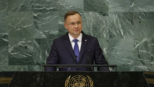 Andrzej Duda podczas przemówienia w ONZ