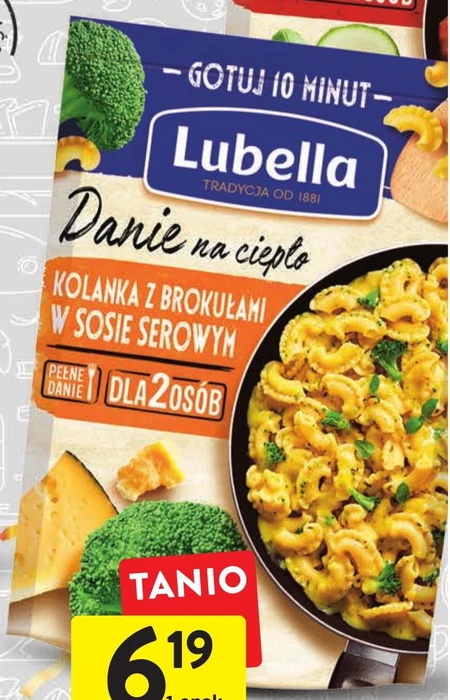Lubella Danie na ciepło kolanka z brokułami w sosie serowym 190 g