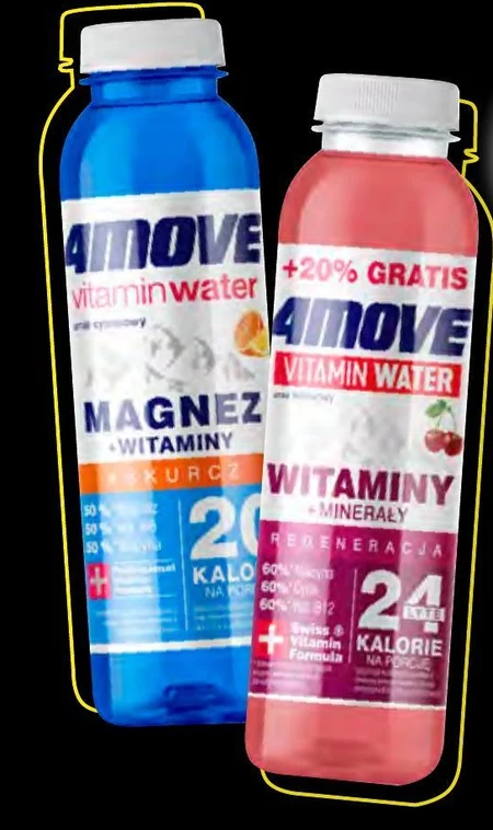 4Move Vitamin Water Witaminy Napój niegazowany o smaku wiśniowym 667 ml