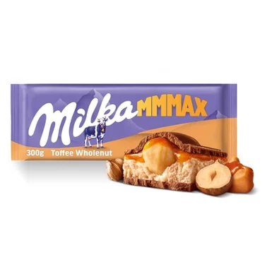 Milka Mmmax Czekolada mleczna z nadzieniem karmelowym i całymi orzechami laskowymi 300 g - 0