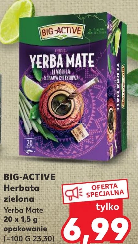 Big-Active Herbatka Yerba Mate limonka & trawa cytrynowa 30 g (20 x 1,5 g)