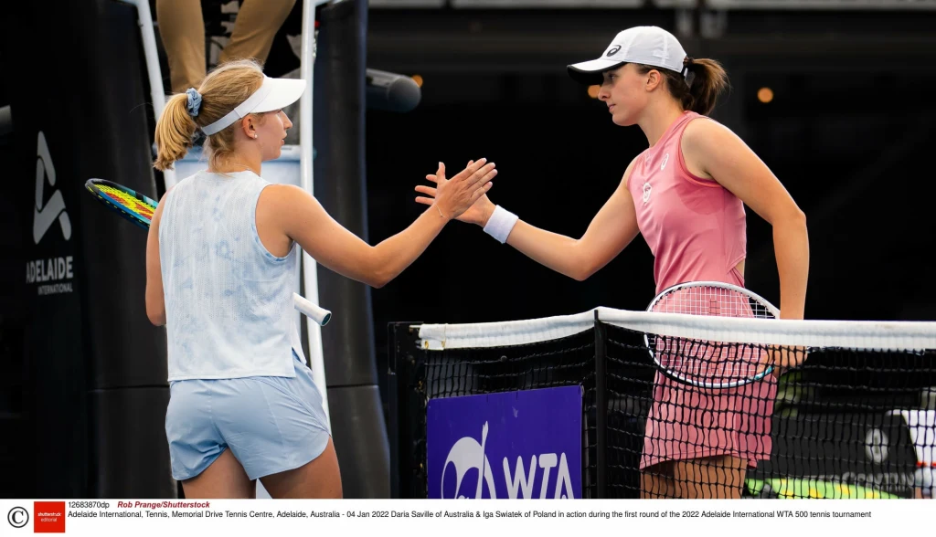Daria Saville i Iga Świątek podczas spotkania na początku 2022 roku