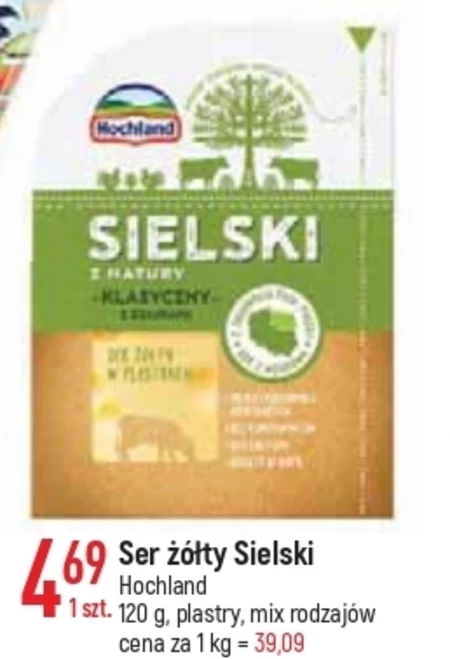 Hochland Sielski z Natury Ser żółty w plastrach klasyczny 120 g