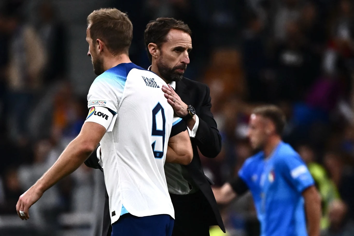 Selekcjoner Gareth Southgate i kapitan reprezentacji Anglii Harry Kane