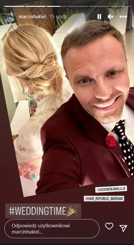 Marcin Hakiel z nową partnerką na weselu Marcin Hakiel z nową partnerką na weselu