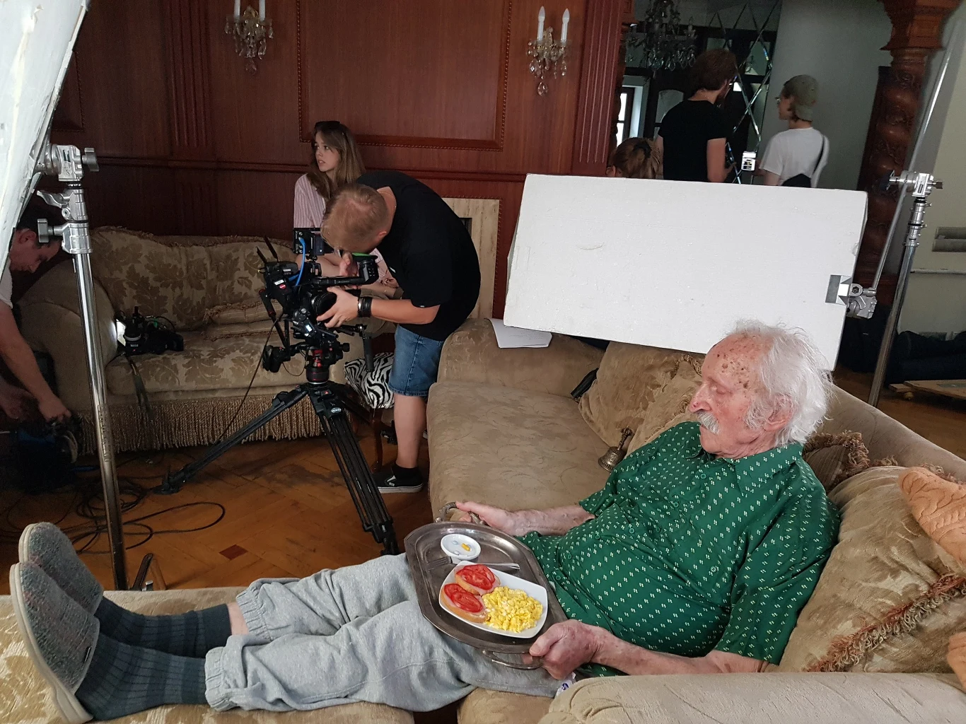 Franciszek Pieczka na planie, wrzesień 2022 Franciszek Pieczka na planie, wrzesień 2022