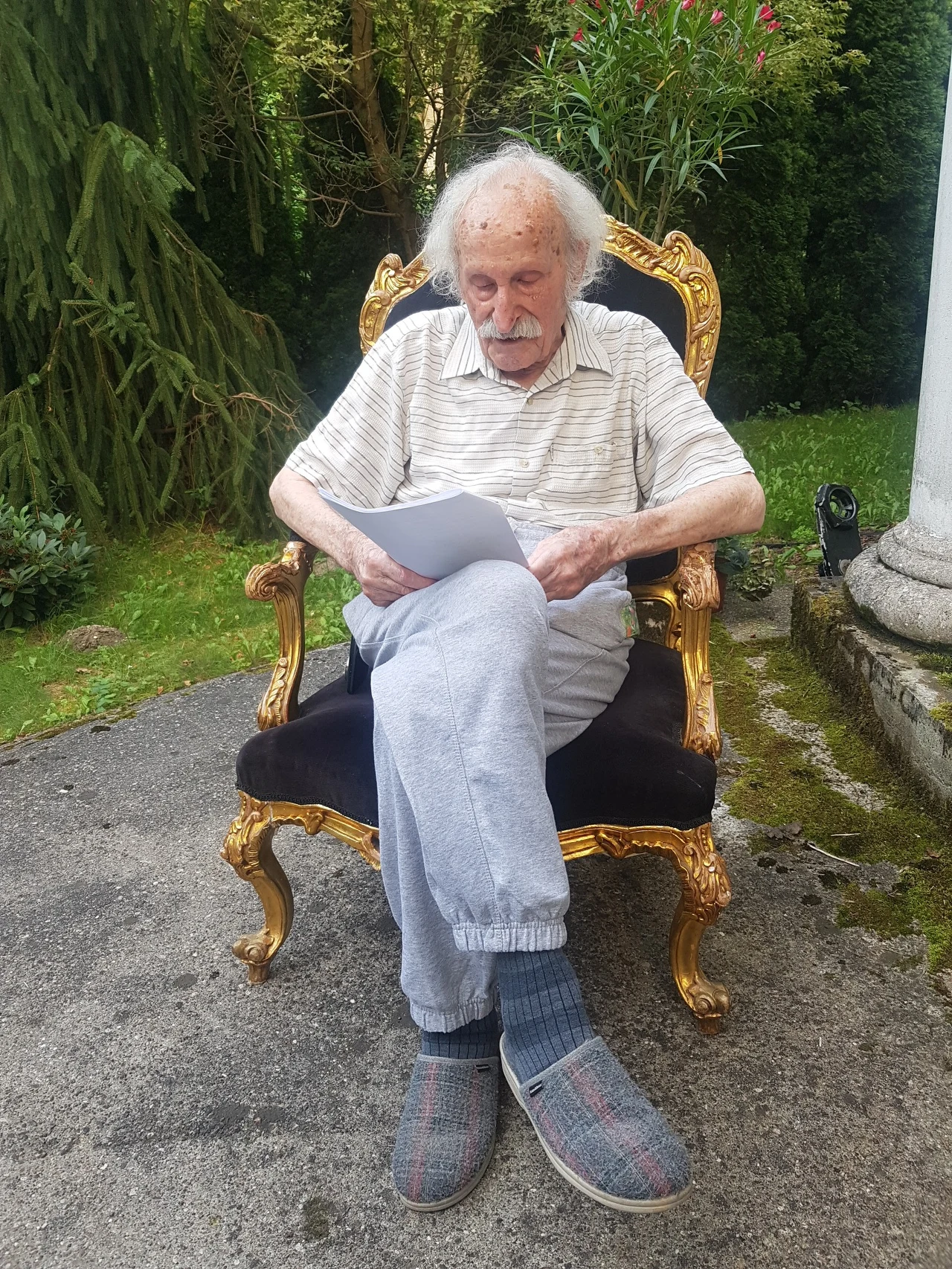 Franciszek Pieczka na planie, wrzesień 2022