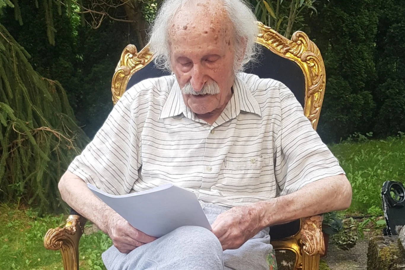 Franciszek Pieczka na planie, wrzesień 2022 Franciszek Pieczka na planie, wrzesień 2022