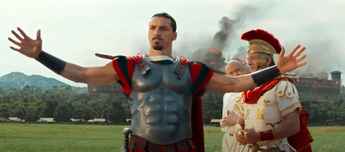 Zlatan Ibrahimovic w scenie z filmu "Asterix i Obelix: The Middle Kingdom" (screen ze zwiastuna)