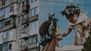 Mural na budynku mieszkalnym w Bachmut w obwodzie donieckim, 25 września 2022 r.