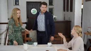 "Klan": Suzanna von Nathusius (Małgosia), Daniel Skrzypczak (Bazyli) i Paulina Kulas-Skrzypczak (Malina)