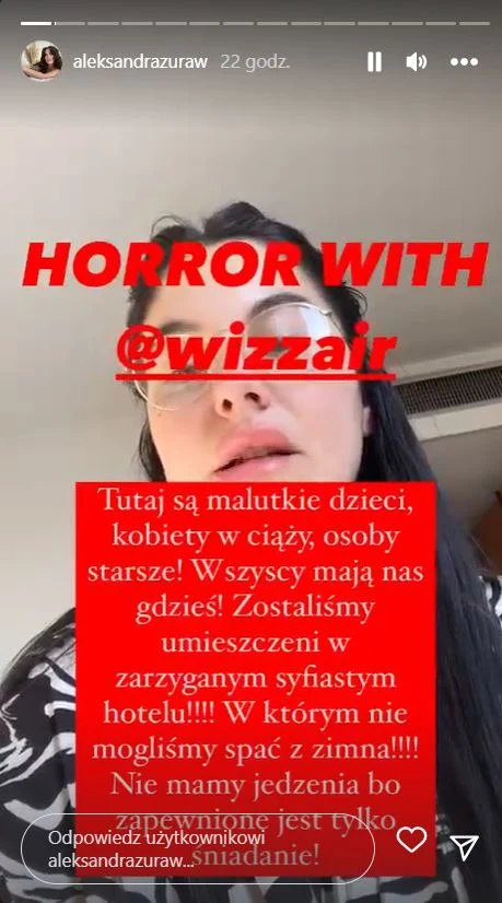 Żuraw utknęła na lotnisku we Włoszech