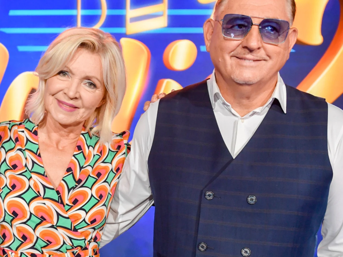 Monika Zajączkowska i Andrzej Sikorski z "Sanatorium miłości 4". Nagranie programu "Jaka to melodia?", lipiec 2022