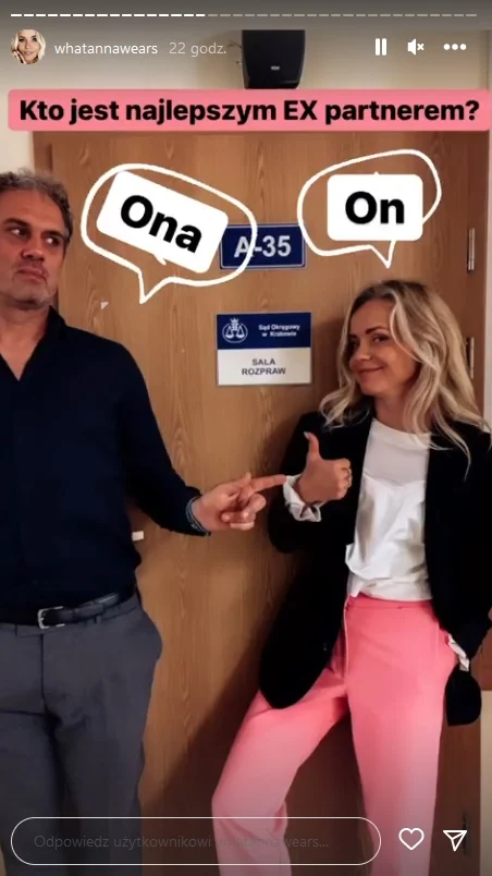 Anna Skura z mężem w sądzie