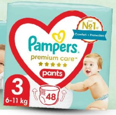 Pampers Premium Care Pieluchomajtki, rozmiar 3, 48 pieluszek, 6kg-11kg