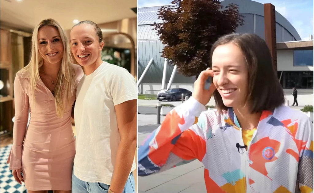 Przed turniejem WTA 500 w Ostrawie Iga Świątek przyznała, że inspirują ją narciarze alpejscy. Na zdjęciu z lewej Iga z Lindsey Vonn Przed turniejem WTA 500 w Ostrawie Iga Świątek przyznała, że inspirują ją narciarze alpejscy. Na zdjęciu z lewej Iga z Lindsey Vonn