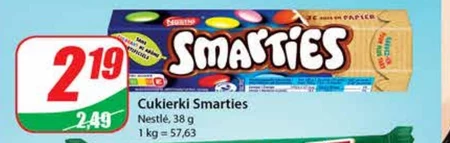 Smarties Mleczna czekolada w chrupiących cukrowych skorupkach 38 g