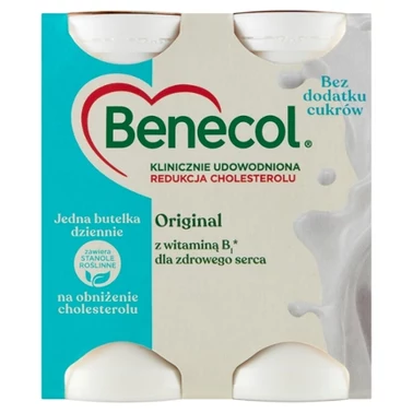 Benecol Original Napój jogurtowy z dodatkiem stanoli roślinnych 270 g (4 x 67,5 g) - 0