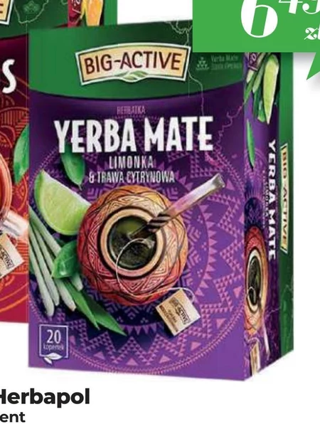 Big-Active Herbatka Yerba Mate limonka & trawa cytrynowa 30 g (20 x 1,5 g)