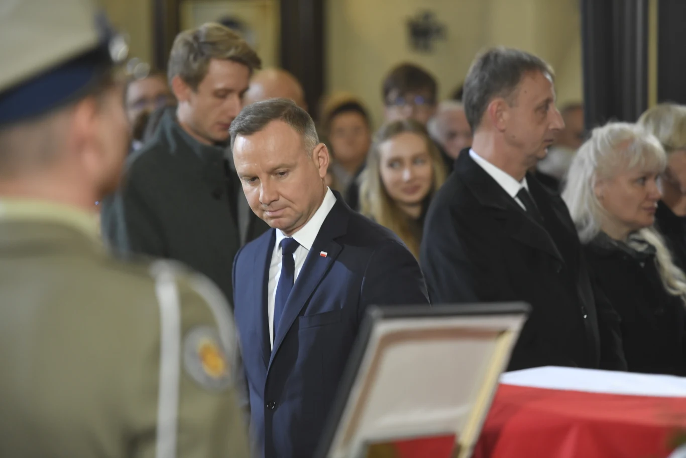 Prezydent Andrzej Duda na pogrzebie Franciszka Pieczki.