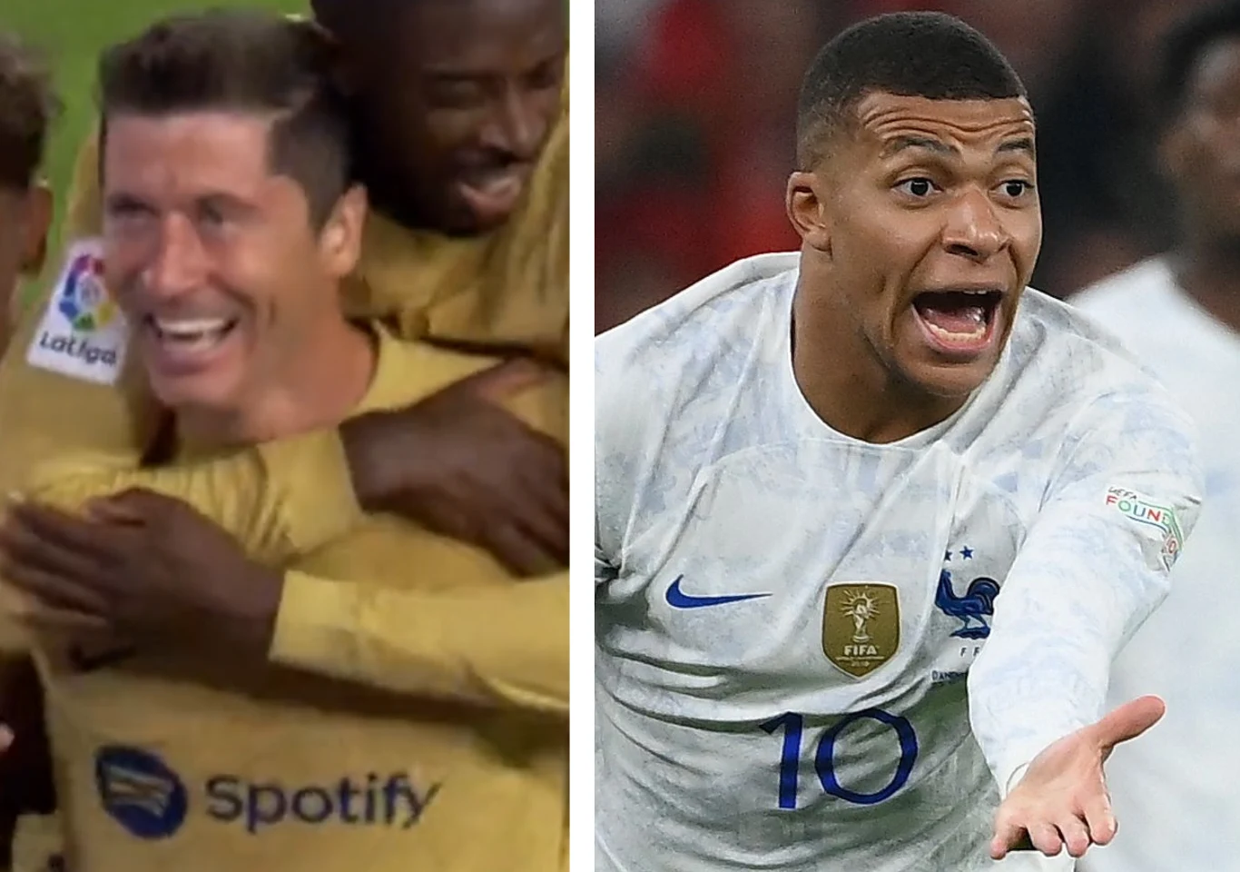 Robert Lewandowski i Kylian Mbappe Robert Lewandowski i Kylian Mbappe