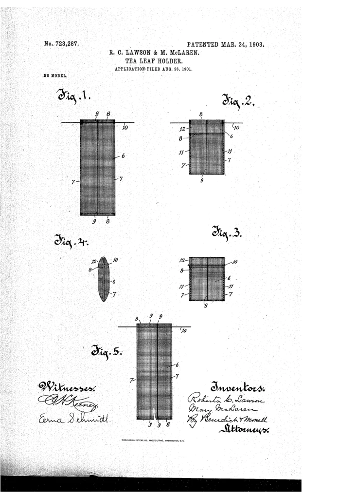 Historia torebki na herbatę rozpoczyna patent z 1903 roku, który niestety nie zyskał popularności. 