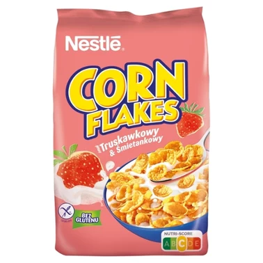 Nestlé Corn Flakes Chrupiące płatki kukurydziane smak truskawkowy & śmietankowy 450 g - 0