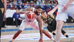 Koszykarz Legii Warszawa Devyn Marble w akcji