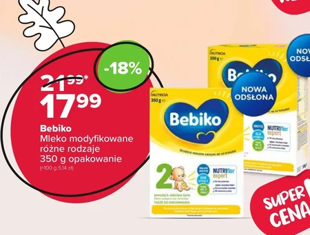 Bebiko 3 Mleko modyfikowane dla dzieci powyżej 1. roku życia o smaku waniliowym 800 g (2 x 400 g)