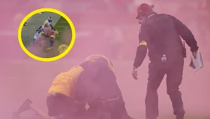 Kuriozalne sceny w trakcie meczu. Gracz sprowadził kibica do parteru