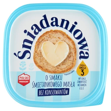 Śniadaniowa Margaryna o zmniejszonej zawartości tłuszczu o smaku śmietankowego masła 450 g - 0