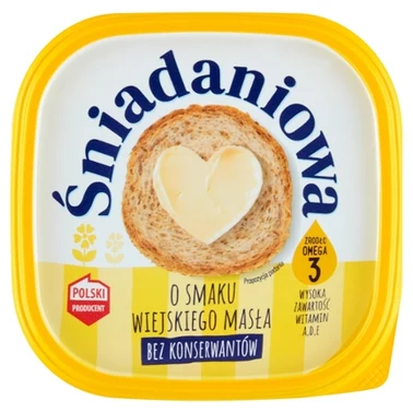 Śniadaniowa Margaryna o zmniejszonej zawartości tłuszczu o smaku wiejskiego masła 450 g - 0